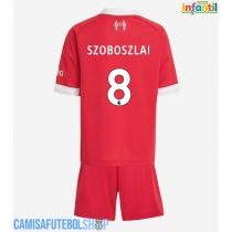 Camisa de time de futebol Liverpool Dominik Szoboszlai #8 Replicas 1º Equipamento Infantil 2025-26 Manga Curta (+ Calças curtas)